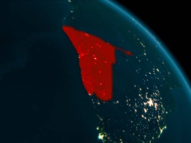 Namibya yeryüzünde gece görünümü