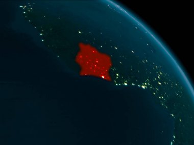 Fildişi Sahili yeryüzünde gece görünümü