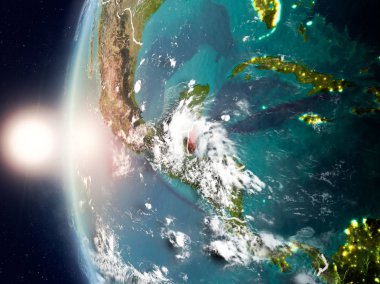 Yeryüzünde günbatımı sırasında Belize