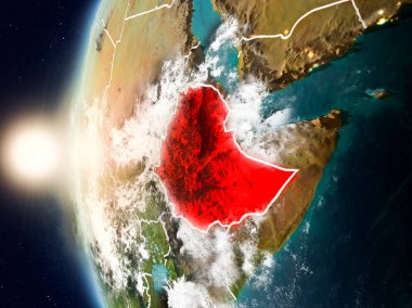 Yeryüzünde günbatımı sırasında Etiyopya