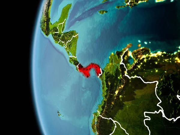 Панама з космосу у вечорі — стокове фото