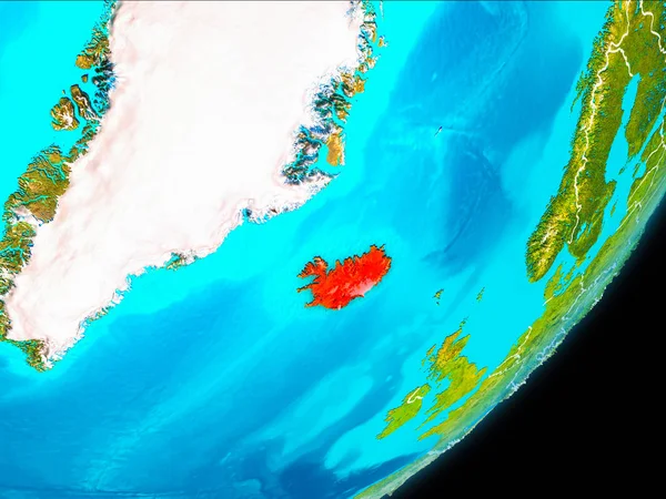 Vista orbital de Islandia —  Fotos de Stock