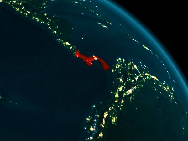 Ночной вид Панамы на Землю — стоковое фото