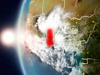 Yeryüzünde günbatımı sırasında Gana