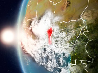 Yeryüzünde günbatımı sırasında Benin