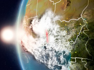 Yeryüzünde günbatımı sırasında Togo