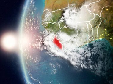 Yeryüzünde günbatımı sırasında Liberya