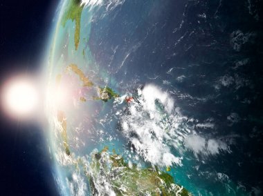 Yeryüzünde günbatımı sırasında Porto Riko