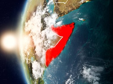 Yeryüzünde günbatımı sırasında Somali