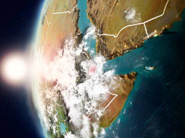 Yeryüzünde günbatımı sırasında Cibuti