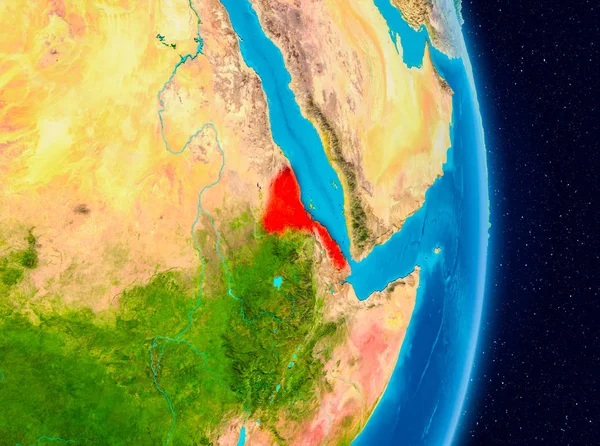 Eritrea from space — Stock Photo, Image