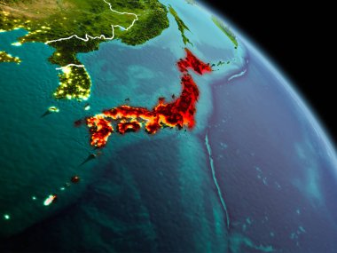 Yörüngeden sabah Japonya