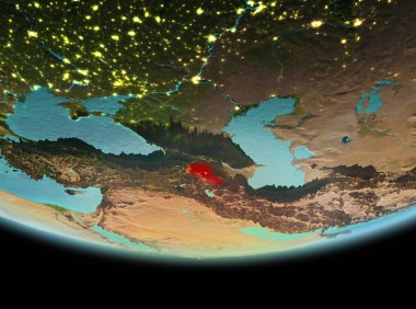 Dünya üzerinde gece Ermenistan