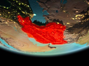 Dünya üzerinde gece Iran