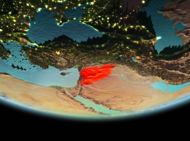 Dünya üzerinde gece Suriye