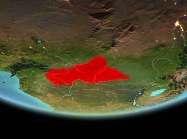 Dünya üzerinde gece Orta Afrika