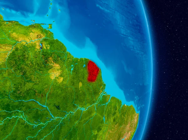 Französische Guiana aus dem All — Stockfoto