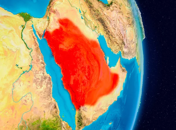 Саудівська Аравія з космосу — стокове фото