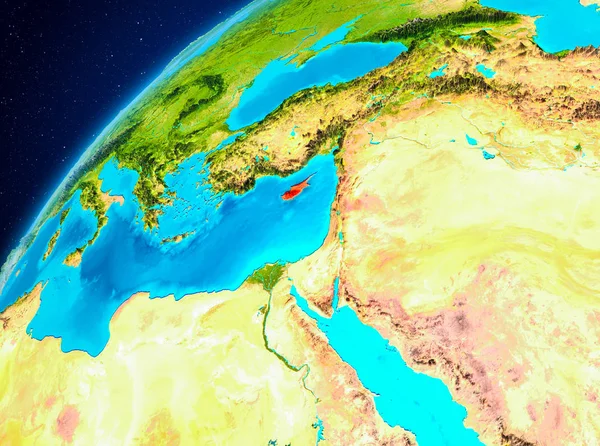Chipre na Terra a partir do espaço — Fotografia de Stock