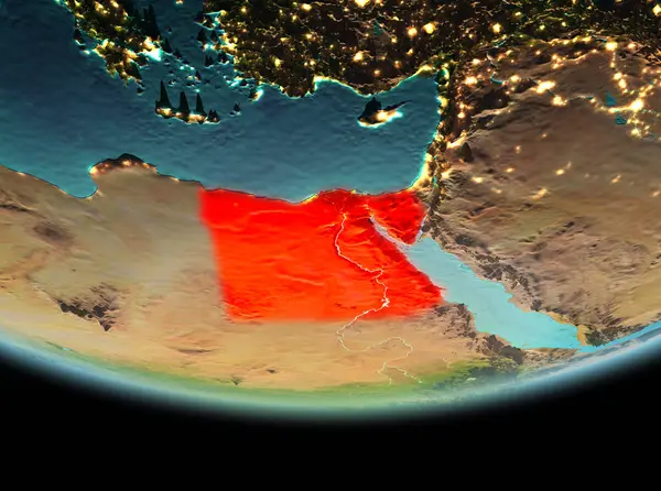 Dünya üzerinde gece Mısır