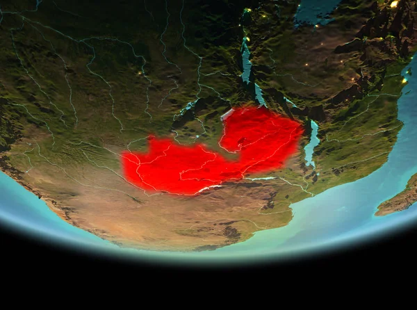 Dünya üzerinde gece Zambiya