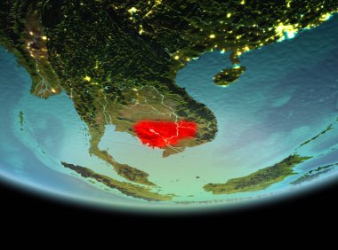 Dünya üzerinde gece Kamboçya