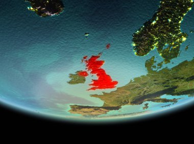 Dünya üzerinde gece İngiltere