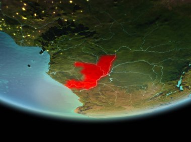 Dünya üzerinde gece Kongo