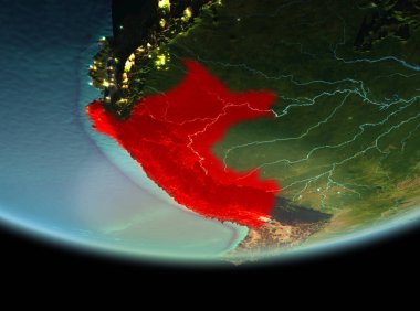 Dünya üzerinde gece Peru