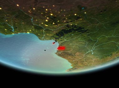 Dünya üzerinde gece Ekvator Ginesi