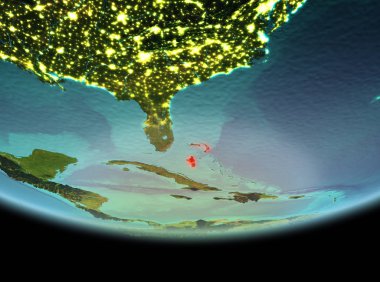 Dünya üzerinde gece Bahamalar