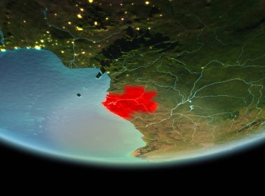 Dünya üzerinde gece Gabon