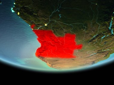 Dünya üzerinde gece Angola