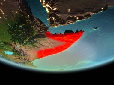 Dünya üzerinde gece Somali