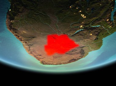 Dünya üzerinde gece Botsvana