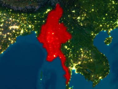 Kırmızı gece Myanmar