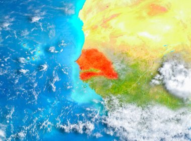 Senegal dünya üzerindeki kırmızı