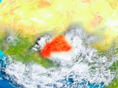 Burkina Faso dünya üzerindeki kırmızı