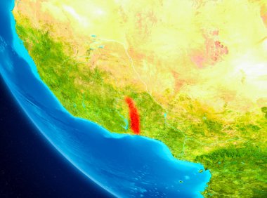 Togo uzaydan Dünya üzerinde