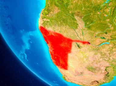 Namibya uzaydan Dünya üzerinde