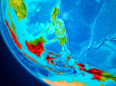 Endonezya uzaydan Dünya üzerinde