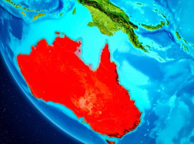 Avustralya uzaydan Dünya üzerinde