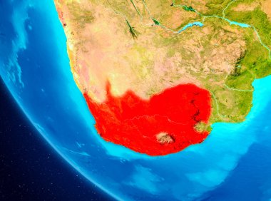 Güney Afrika Dünya uzaydan üzerinde