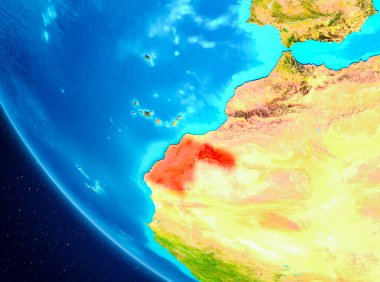 Batı Sahra uzaydan Dünya üzerinde