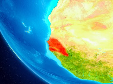 Senegal uzaydan Dünya üzerinde
