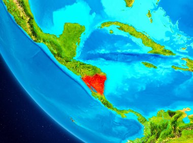 Nikaragua uzaydan Dünya üzerinde