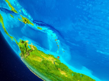 Caribbean uzaydan Dünya üzerinde