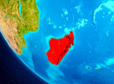 Madagaskar uzaydan Dünya üzerinde