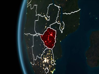 Zimbabve gece uzaydan