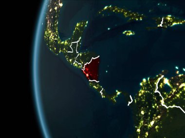 Nikaragua gece uzaydan